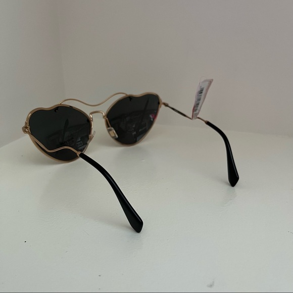 NWT Miu Miu Butterfly Cat eye Gold Stylized sunglasses - Picture 4 of 7